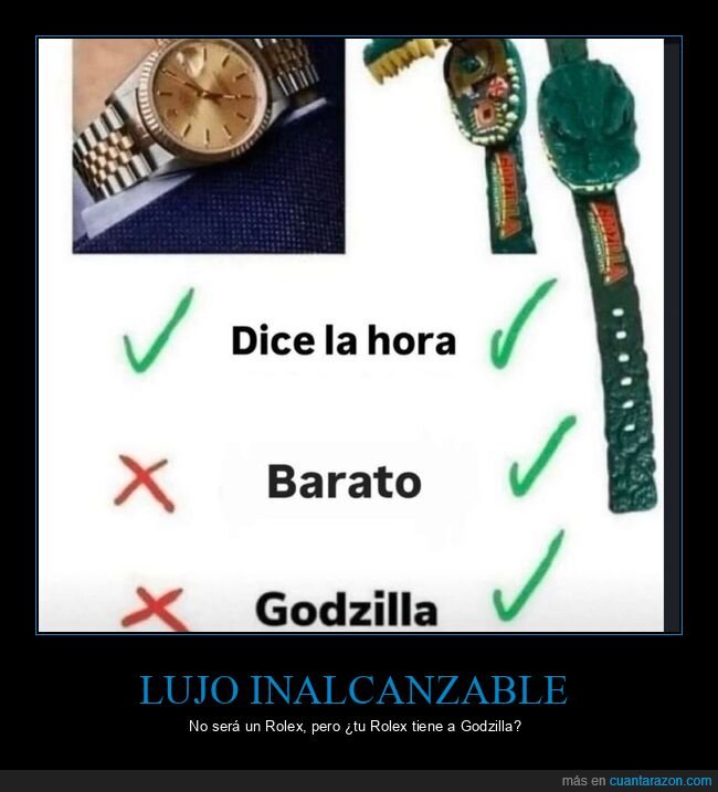 reloj,Godzilla,lujo,presupuesto,comparaci&oacute;n