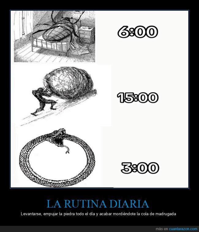 rutina,trabajo,existencialismo,cansancio,repeticion