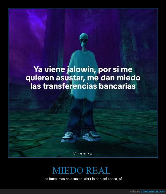 esqueleto,halloween,banco,transferencia,dinero