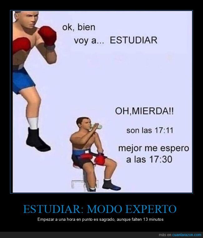 estudiar,procrastinaci&oacute;n,excusas,horarios,boxeo