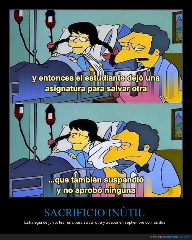 estudiante,universidad,examen,fracaso,Simpson