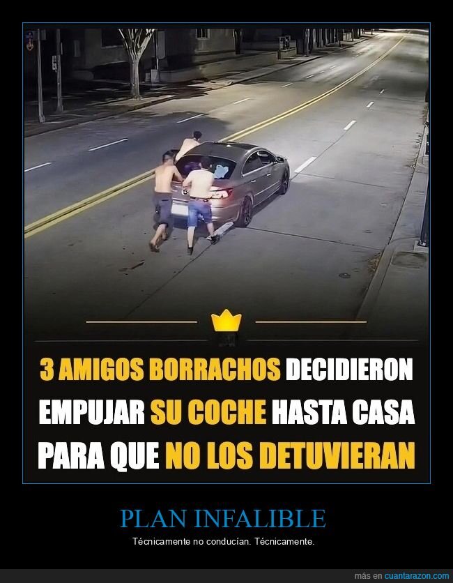 amigos,coche,noche,borrachera,empujar