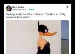 Enlace a Cuando escribes «Quedo a su total disposición»