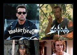 Enlace a Arnold Schwarzenegger explicando el heavy metal