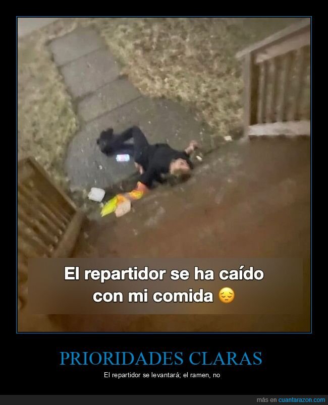 reparto,ca&iacute;da,comida,domicilio,accidente