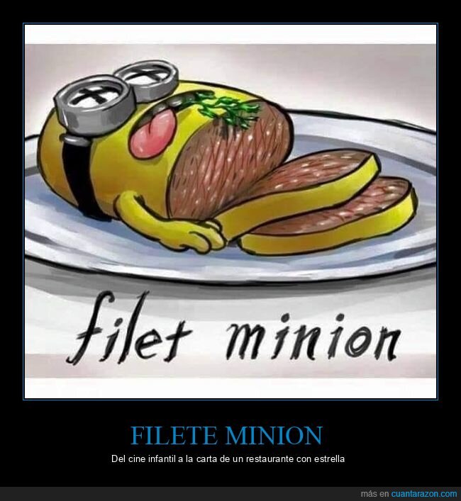 minion,filete,comida,plato,cocina