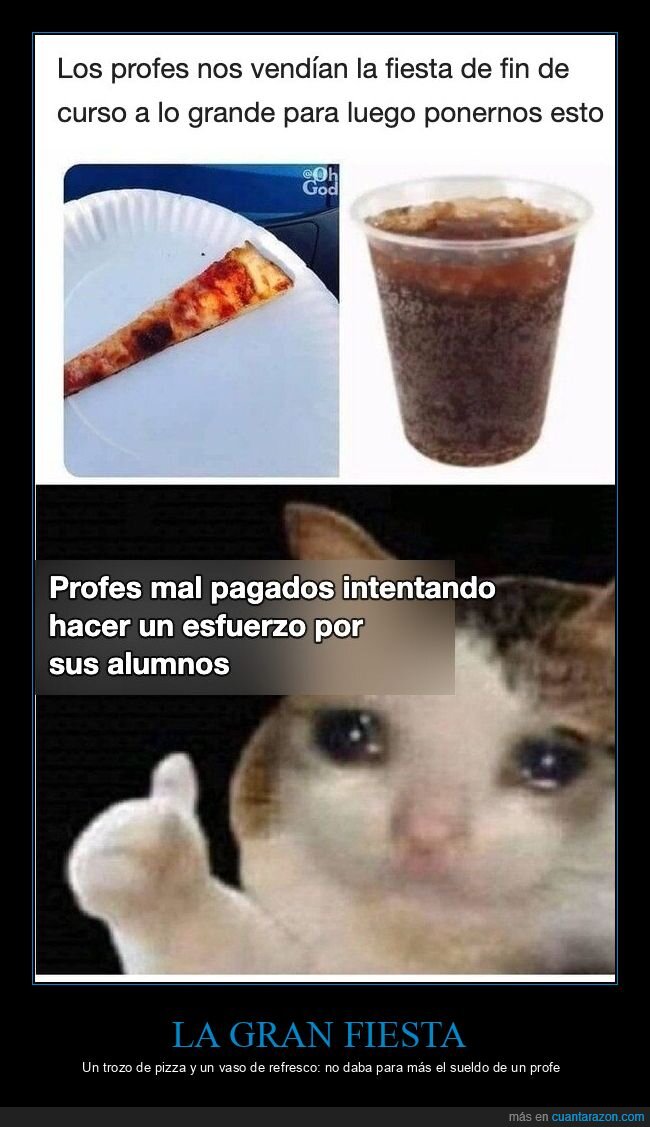 profesores,colegio,fiesta,pizza,esfuerzo