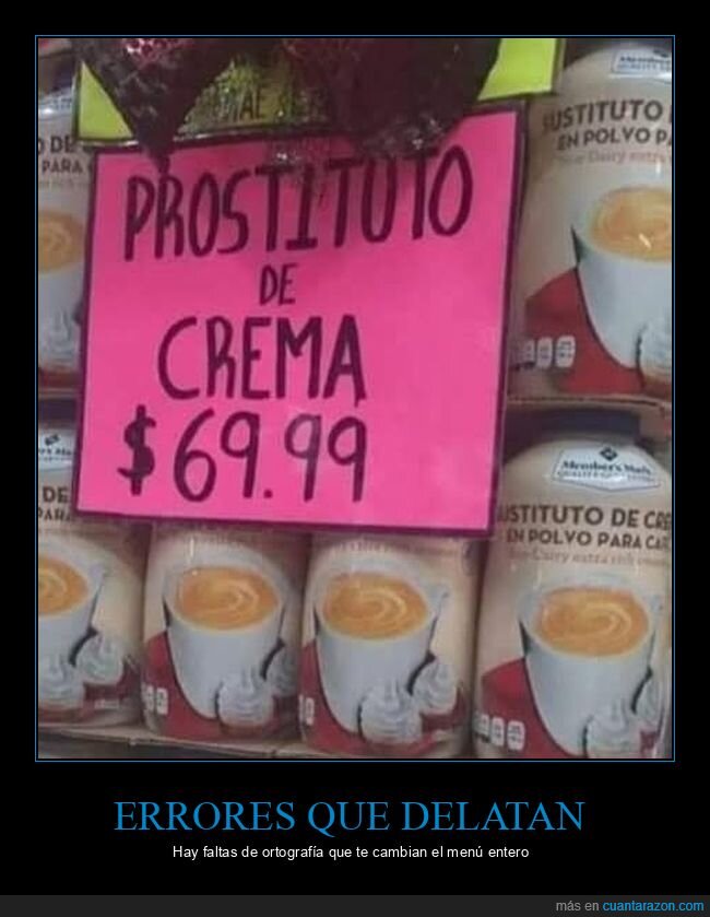 cartel,supermercado,error,crema,precio