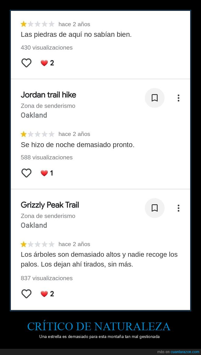 rese&ntilde;as,senderismo,naturaleza,quejas