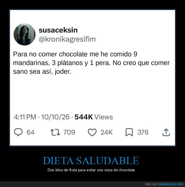 chocolate,fruta,dieta,tuit
