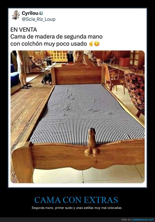 cama,madera,segunda mano,carpinter&iacute;a,astillas