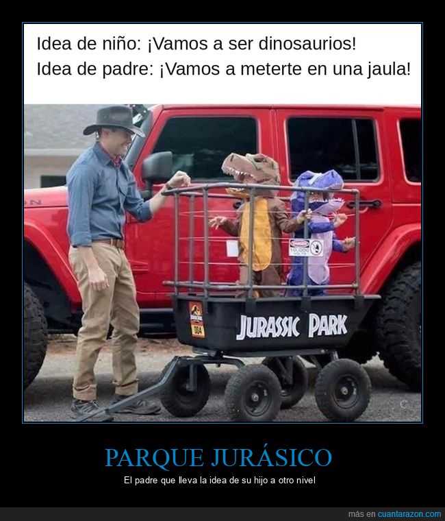 Jurassic Park,dinosaurios,padre,disfraz,Halloween