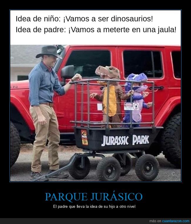 Jurassic Park,dinosaurios,padre,disfraz,Halloween