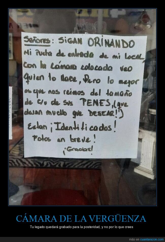 nota,cartel,c&aacute;mara,verg&uuml;enza,denuncia