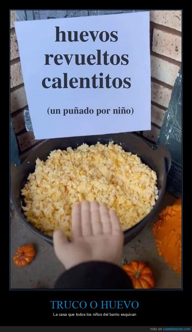 halloween,huevos revueltos,truco o trato,cartel