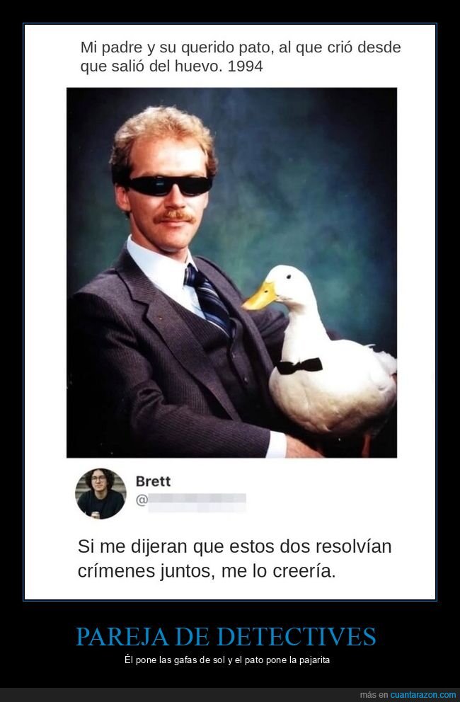 pato,padre,a&ntilde;os noventa,retrato,detectives