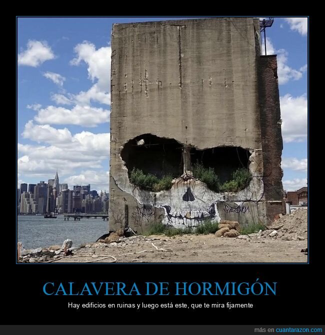 grafiti,calavera,Brooklyn,abandono,skyline