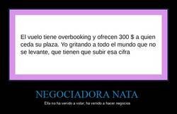 Enlace a Negociadora nata en un vuelo con overbooking