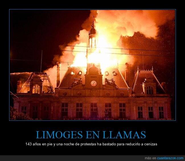 incendio,Limoges,ayuntamiento,protestas,Francia