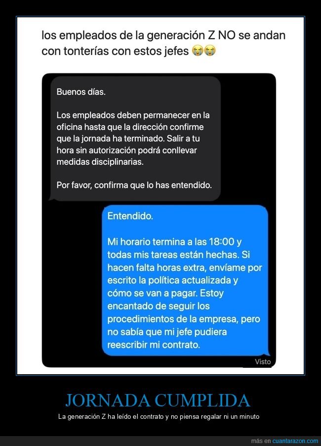 trabajo,jefes,generacion z,horas extra,mensajes