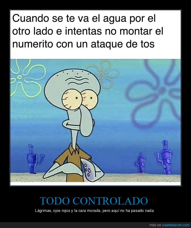 agua,tos,situaciones,Calamardo,humor
