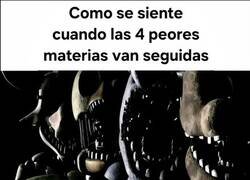 Enlace a Los días con las cuatro peores asignaturas seguidas