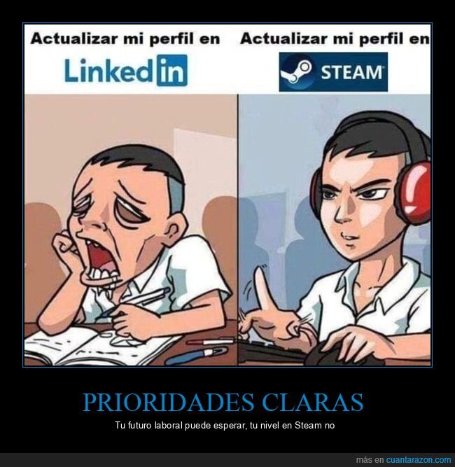 LinkedIn,Steam,productividad,procrastinaci&oacute;n,videojuegos