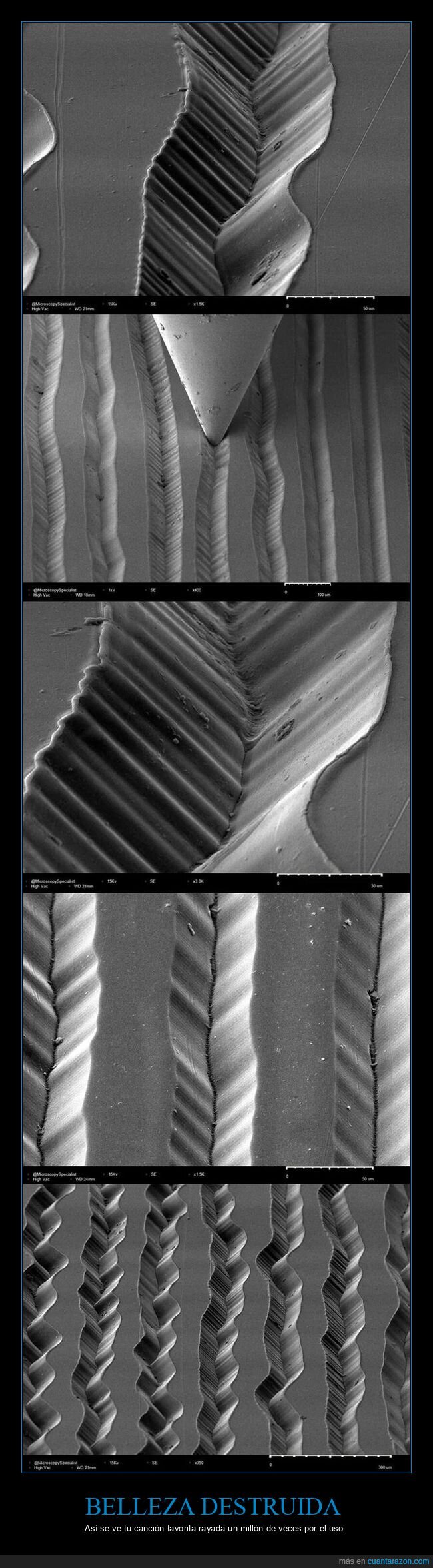 vinilo,microscopio,sonido,textura,audiofilia