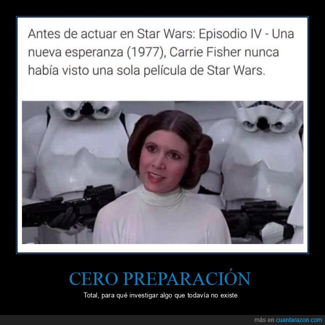 StarWars,CarrieFisher,PrincesaLeia,Cine,An&eacute;cdota
