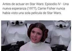 Enlace a Carrie Fisher no había visto ni una película de Star Wars antes de rodar la primera