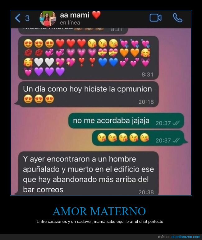 WhatsApp,madre,comuni&oacute;n,apu&ntilde;alado,conversaci&oacute;n