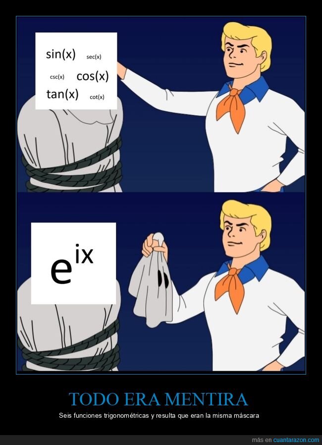 matem&aacute;ticas,trigonometr&iacute;a,Scooby-Doo,Euler,f&oacute;rmula