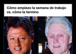 Enlace a La semana laboral resumida en dos fotos de Bill Clinton