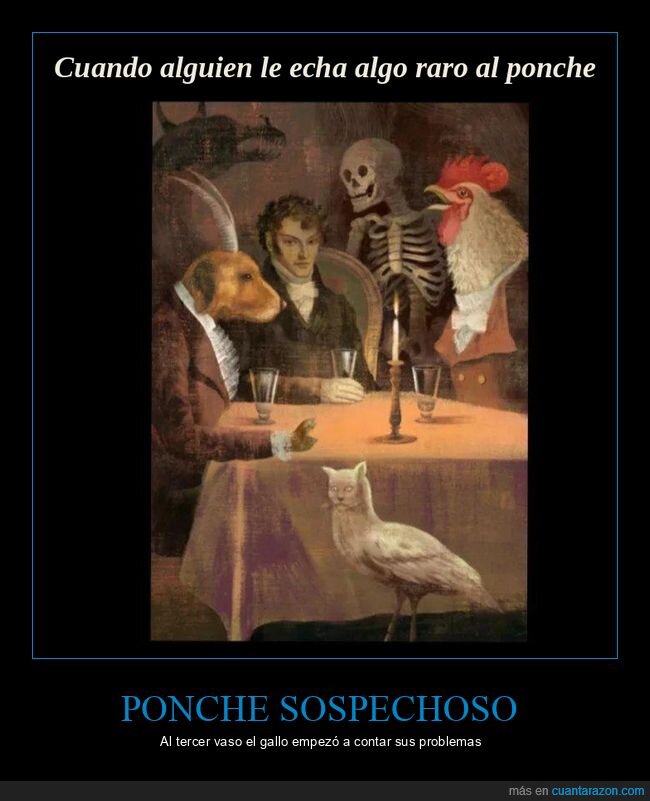 fiesta,ponche,cuadro,arte,surrealista