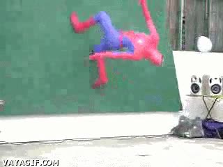 spiderman,payaso,pared,casting,caída