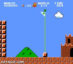 seta,nintendo,mario,caída,bandera