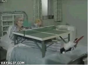 ping pong,enfermo,cama