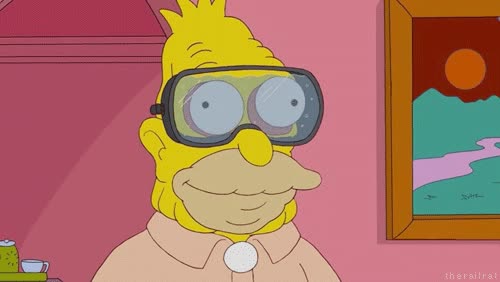 simpson,pecera,ojos,gafas