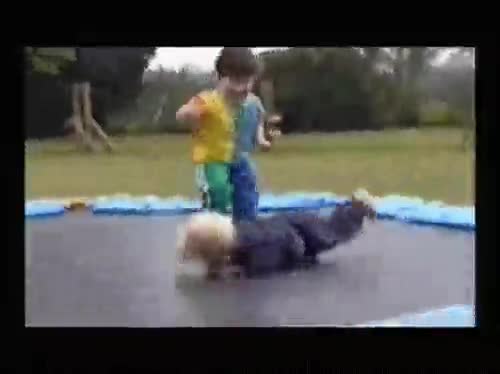 tumbado,salto,niño,levantar,elástica,cama