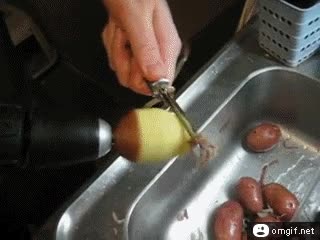 pelador,patatas,agujereadora