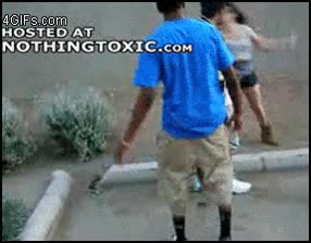 chica,dura,golpear,tio,puñetazo