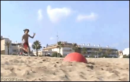 salto,pelota,caida,fail,playa,arena