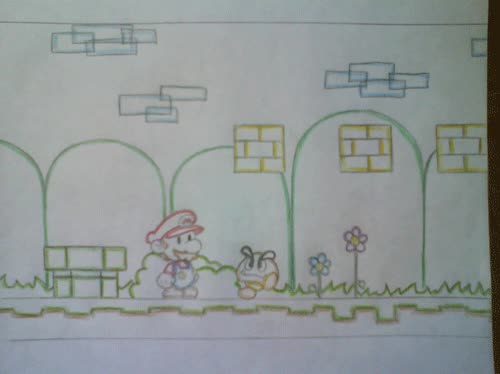 Mario,papel,dibujo