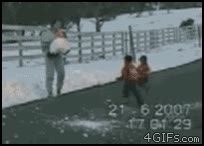 bola de nieve,niño,mata,hombre