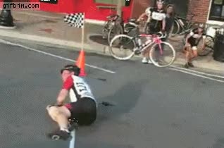 ciclista,linea de meta,adelantar,negro,campeon,ganar,fail,caida