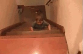 niño,escaleras,bajar