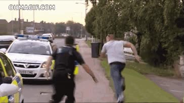 policía,escapar,caer,fail