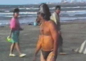 playa,hombre,caminando,caida
