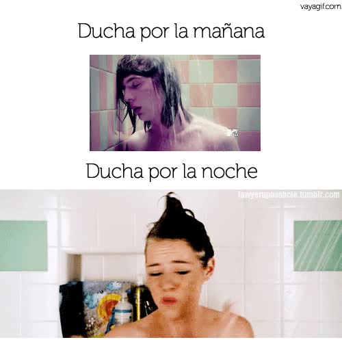 ducha,mañana,noche,clase,fiesta