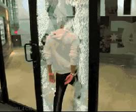 puerta,choque,persona,vasco,romper,vidrio